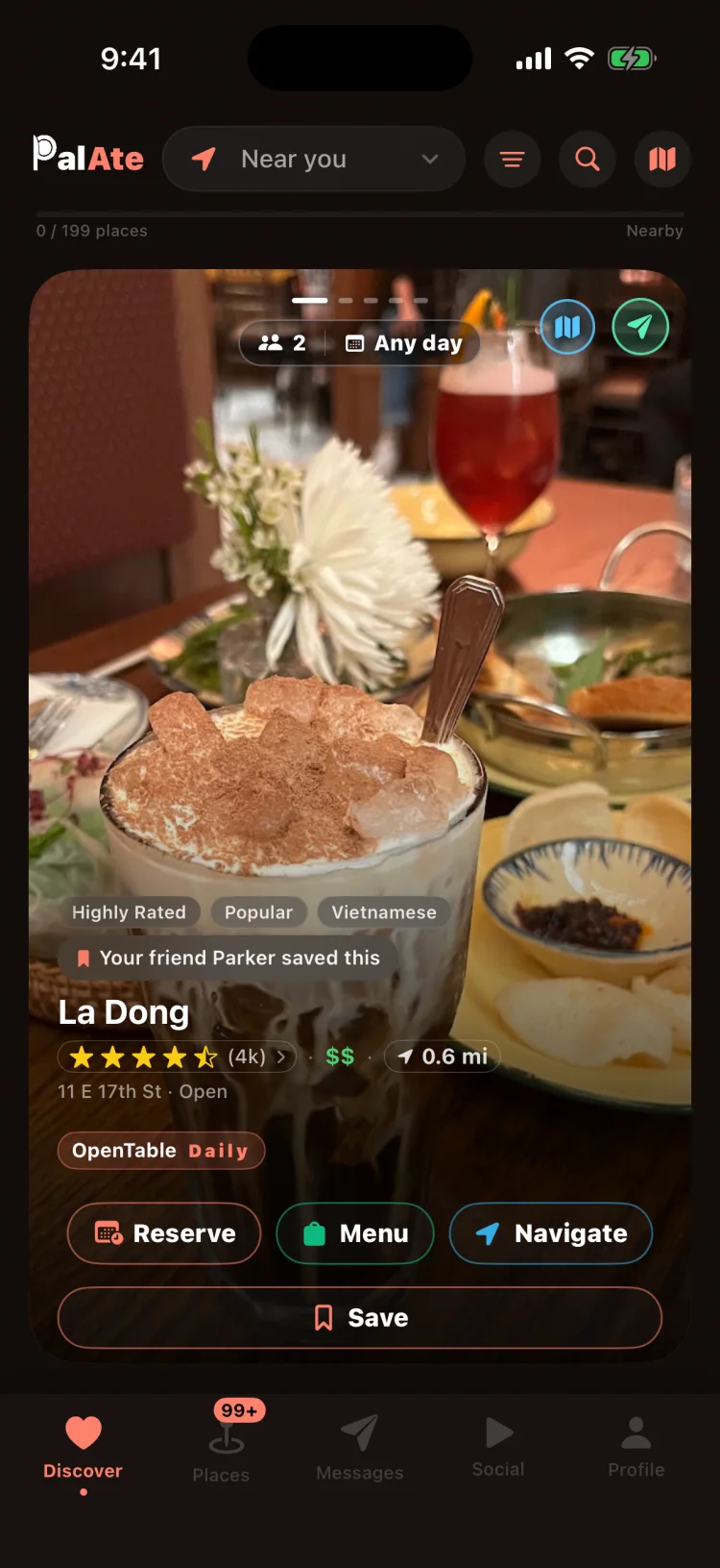 La Dong on the deck — 4.8 from 4k reviews, saved by a friend, bookable on the card